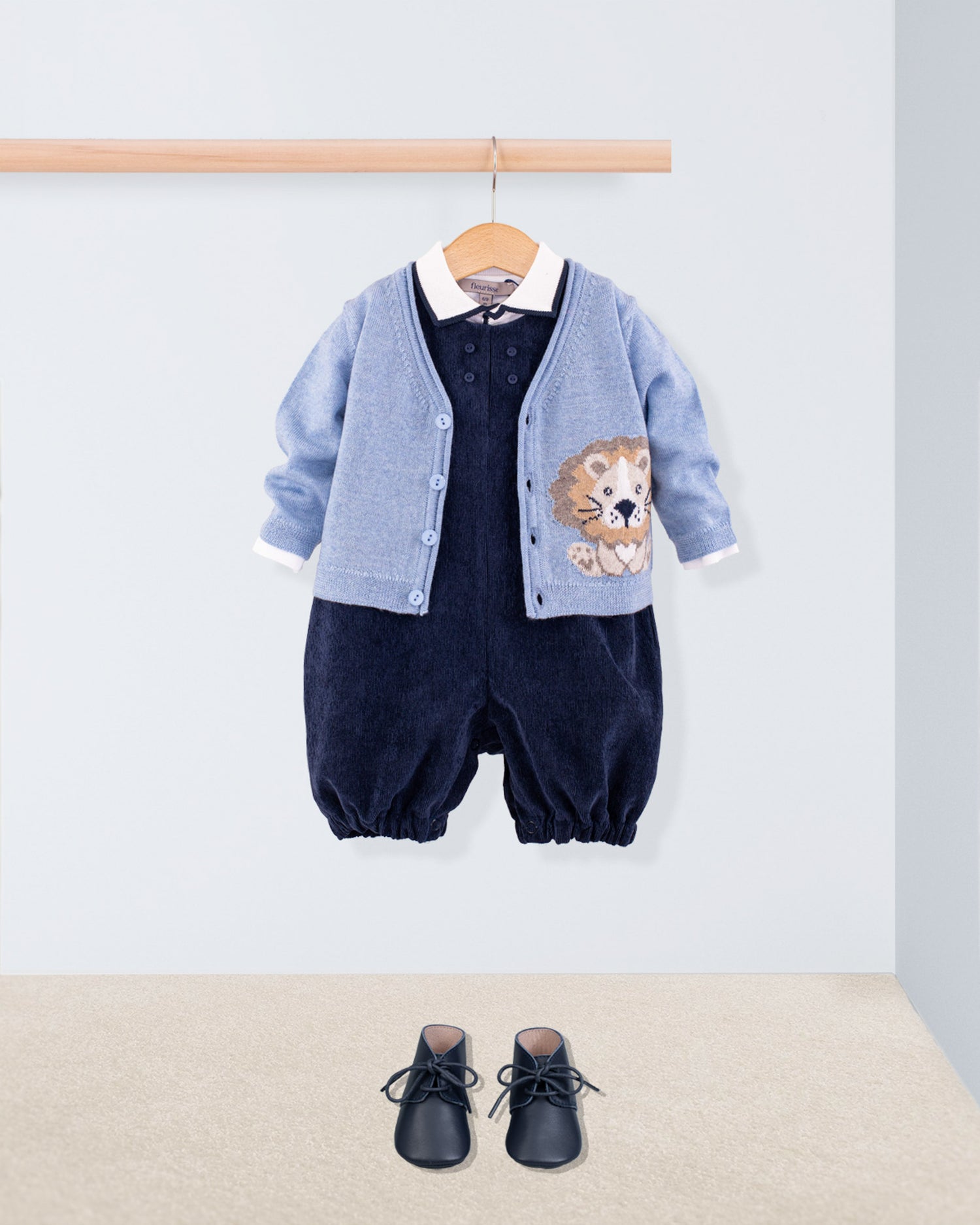 Léon Light Blue Mélange Wool Cardigan